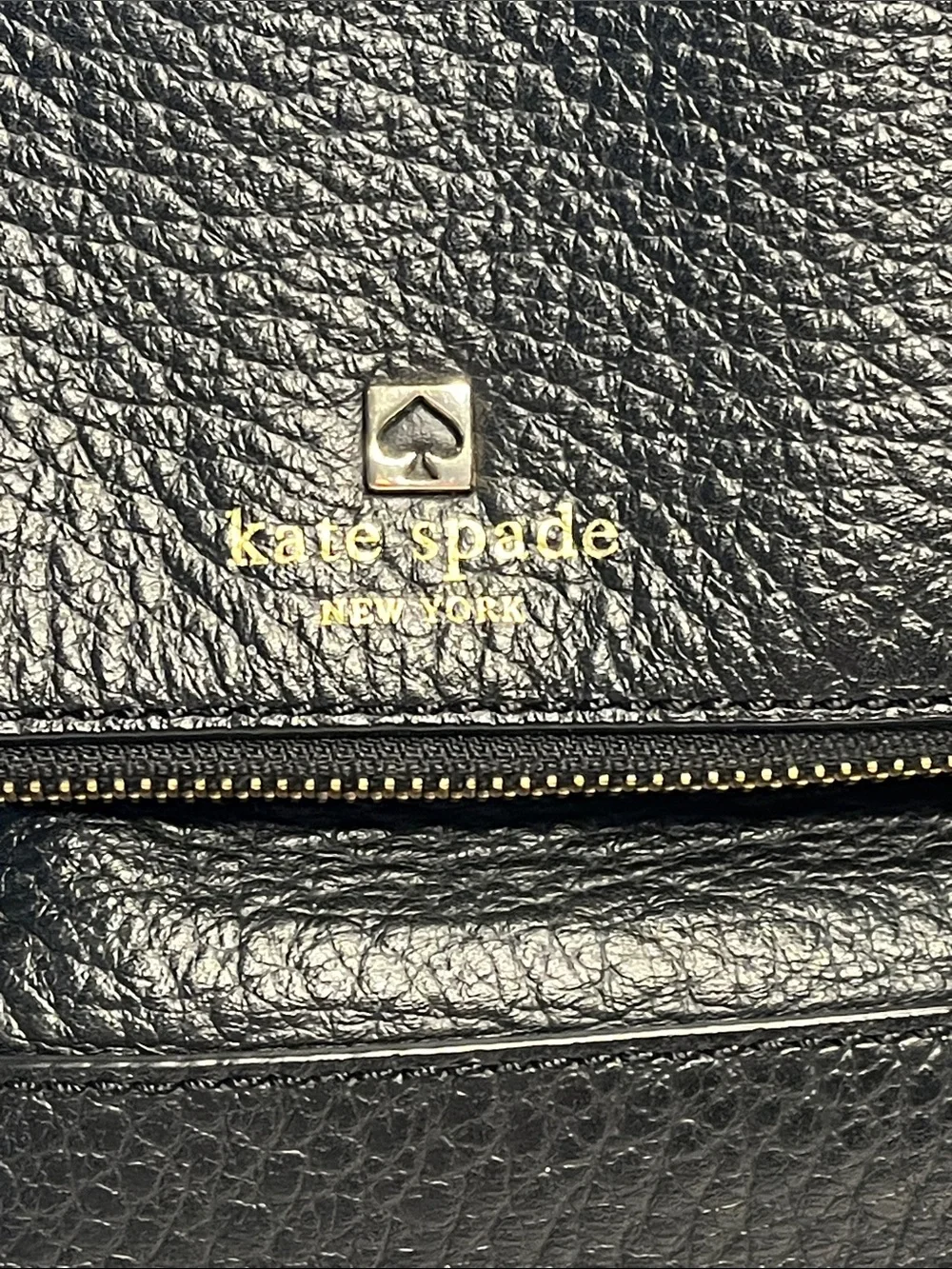 Kate Spade New‎ York Black Pebbled Leather Crossbody Shoulder Bag